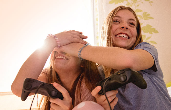 Couple playing video games